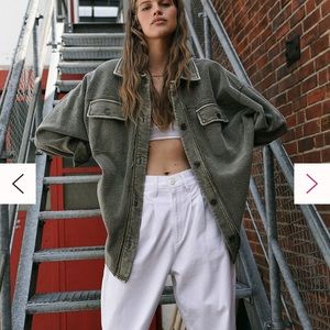 Free People Ruby Shacket. Size small in Dirty Olive. Brand new with tags.